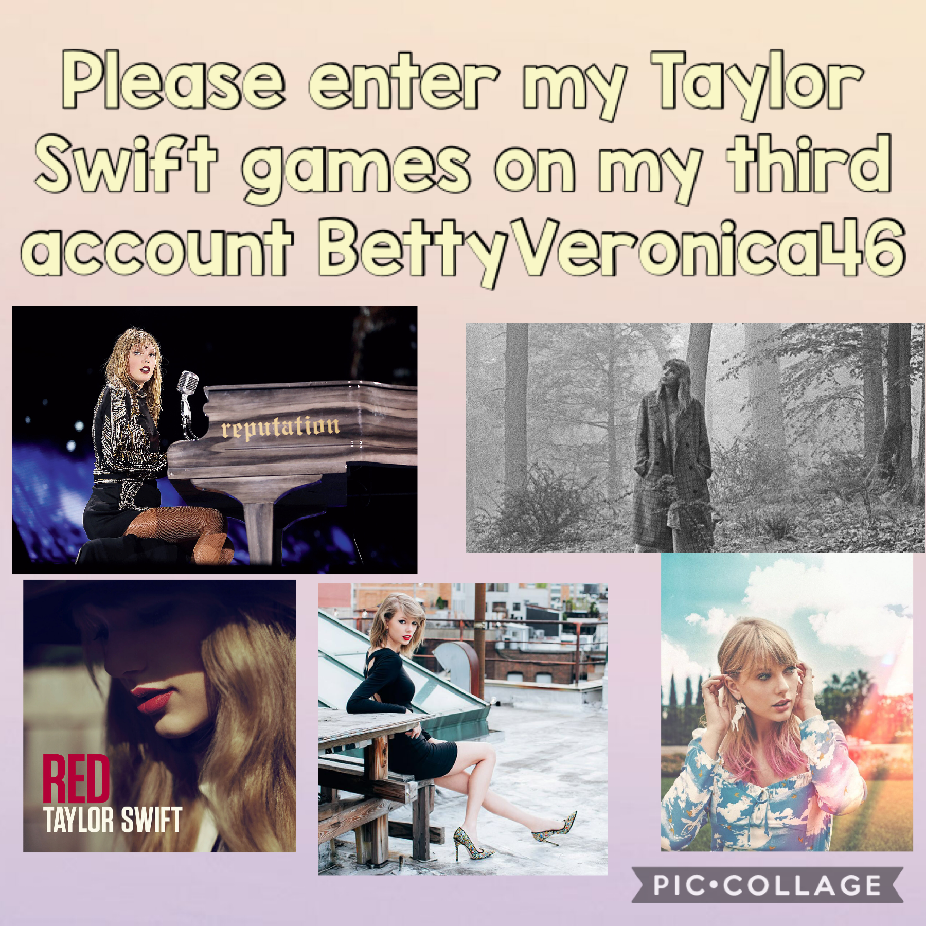 Please enter my Taylor Swift games on my third account BettyVeronica46 