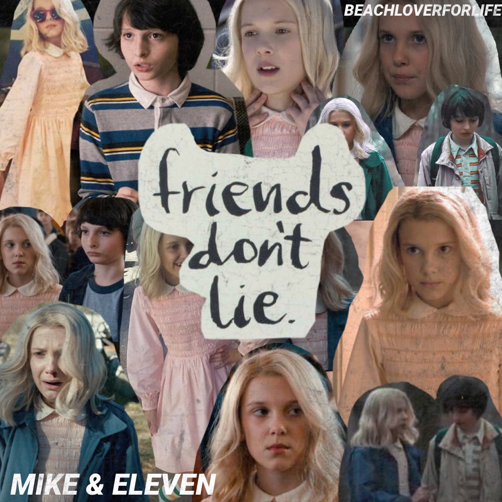 MIKE & ELEVEN FOREVER!!😱😍I think I'm obsessed with Stranger Things!😂Who else ships these two?🤔😂💞Also, sorry I chose pics of eleven in a wig, I love these scenes!😂