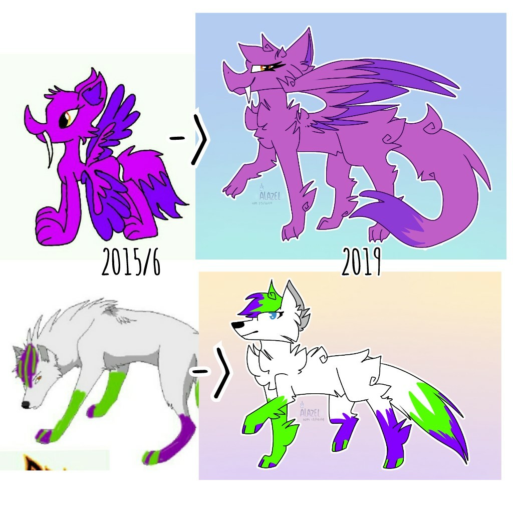 Tap!
---
Moar redraws! I'll cry if anyone remembers them quq
I forgot the name of the ugly pink thing, but the bottom is Lezala basically wolf Alazel x'3 