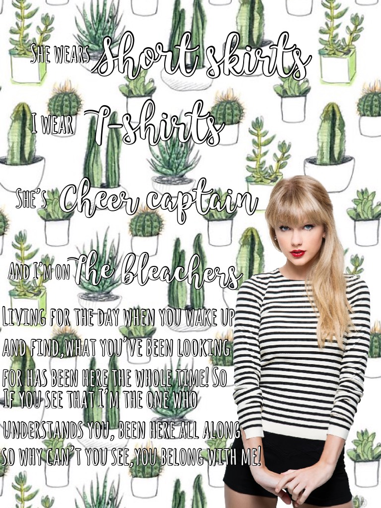 🍑tap🍑
🍌omg I love this song by Taylor Swift🍌
🥑it’s called you belong with me🥑
🍈here’s the link🍈
💕 https://youtu.be/VuNIsY6JdUw 💕