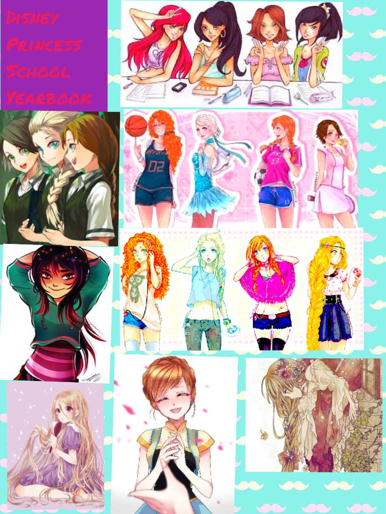 My sister made this collage. Middle school Disney princesses!