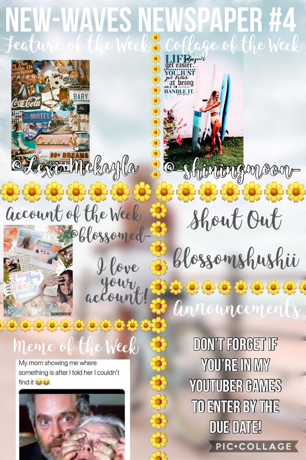 Tap! new-waves NewsPaper #4! Omg y’all I almost forgot to post this lol, sorry. I’ve been super busy and really low on inspiration... plus I’ve had my mind on someone sooo. QOTD: How many weeks till y’all are out of school AOTD: this is my last week📚❤️🌟🤪