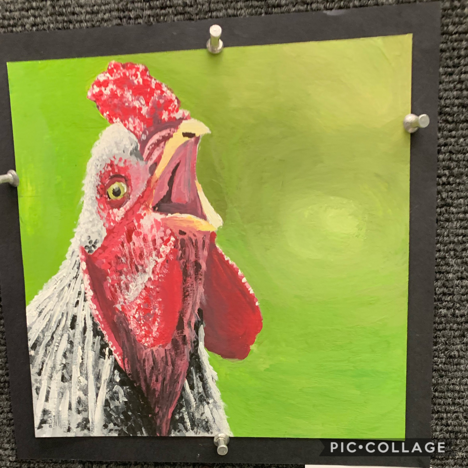 i painted a chicken. okay see u all in another three months 