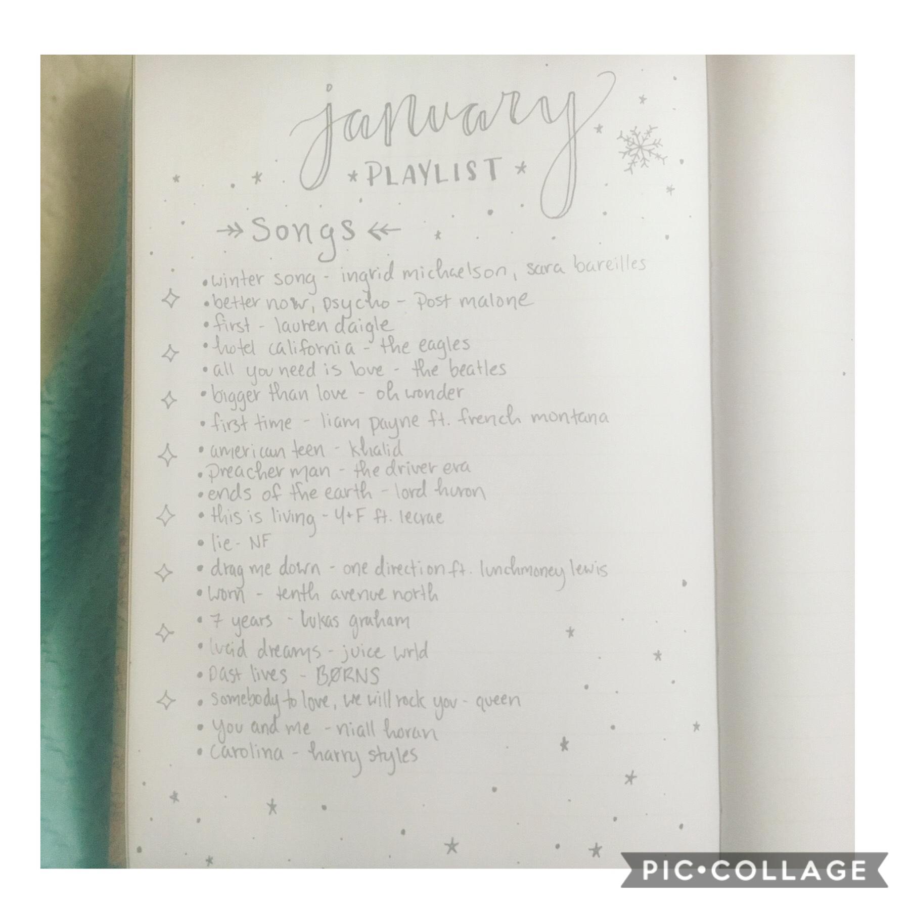 hopefully y’all can actually read this ....? ik its super small n blurry lol but this is kinda what i’ve been listening to this month :)