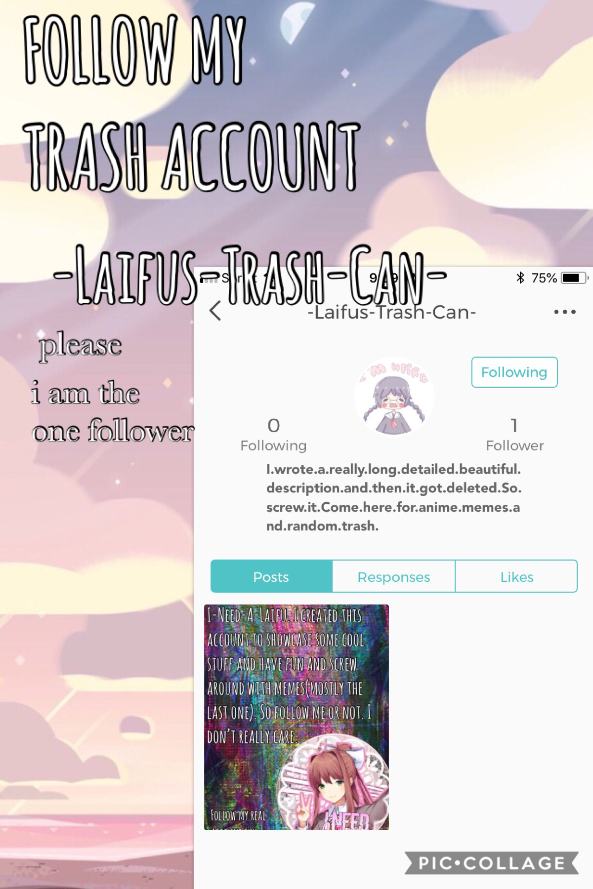 Follow me if you like random trash stuff! 