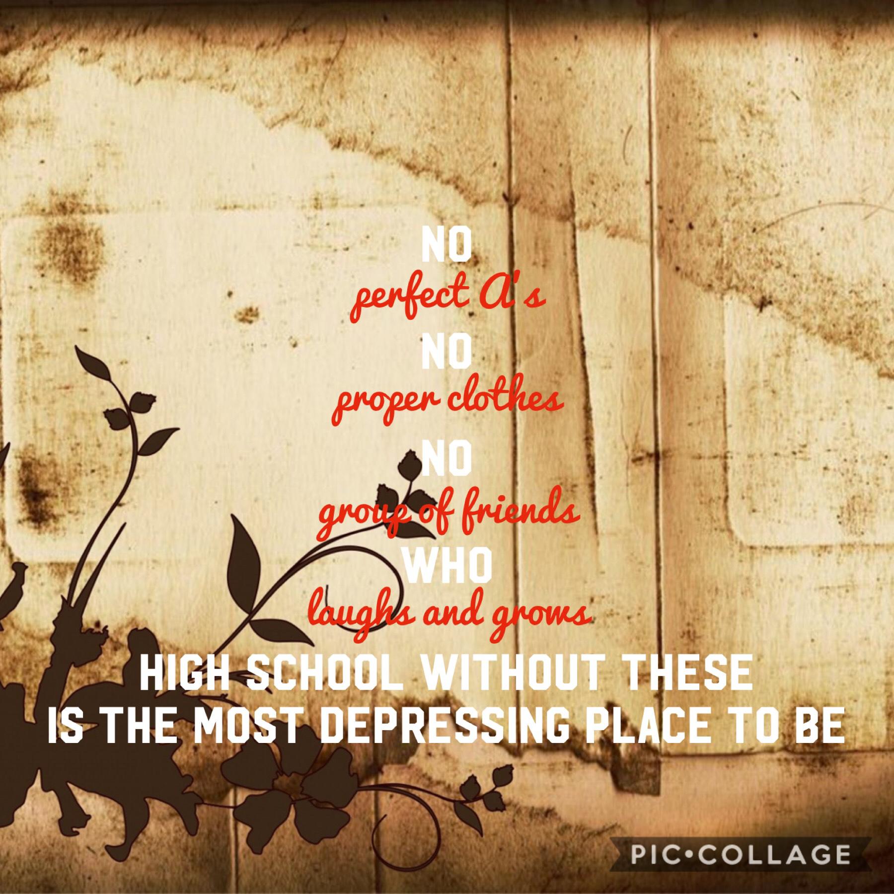 ‘High School is Depressing’
I know that this is the same poem as another post  it I wanted to try something new. I’m not sure how it looks but let me know!