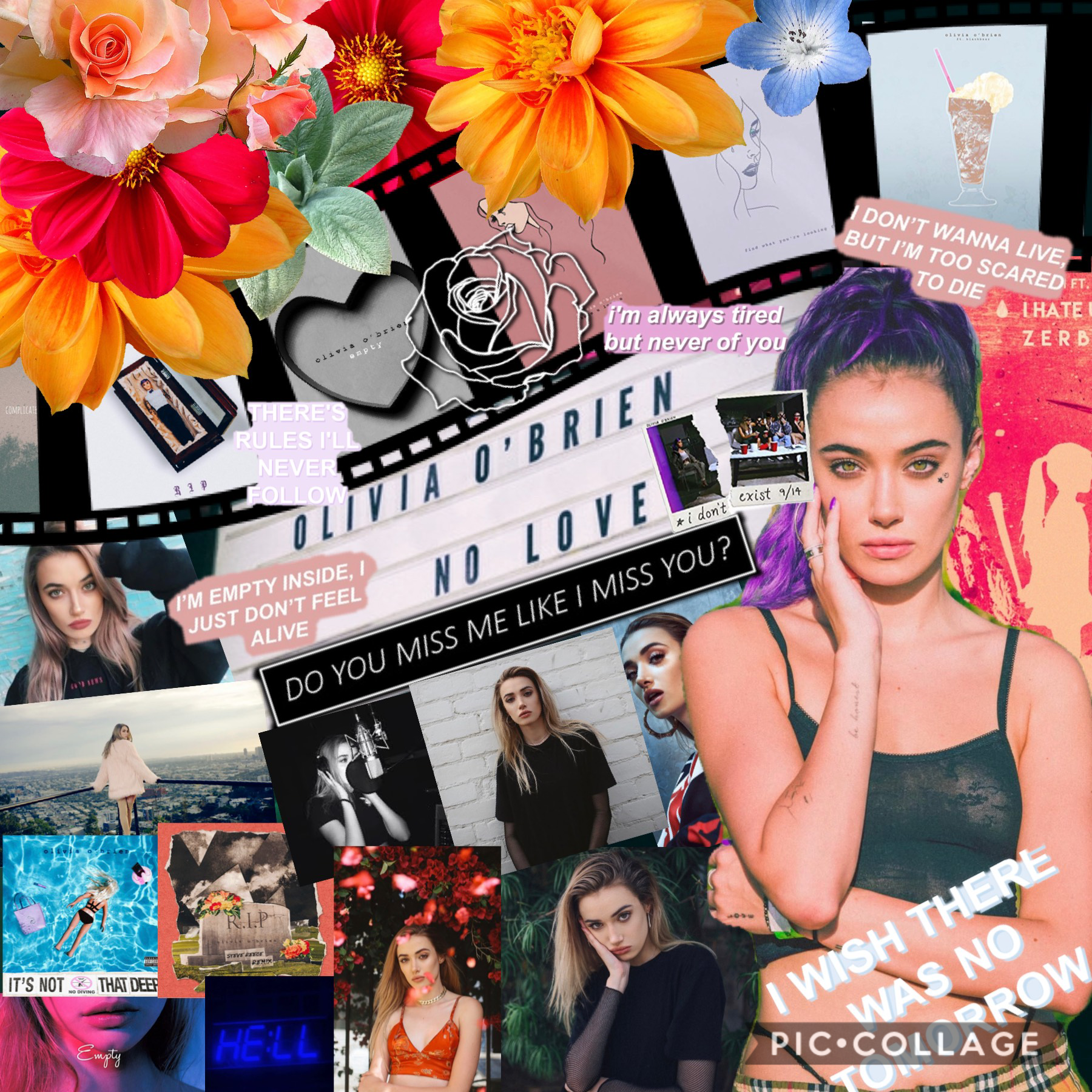 I wanted to make a collage dedicated to my favorite singer: Olivia O’Brien❤️