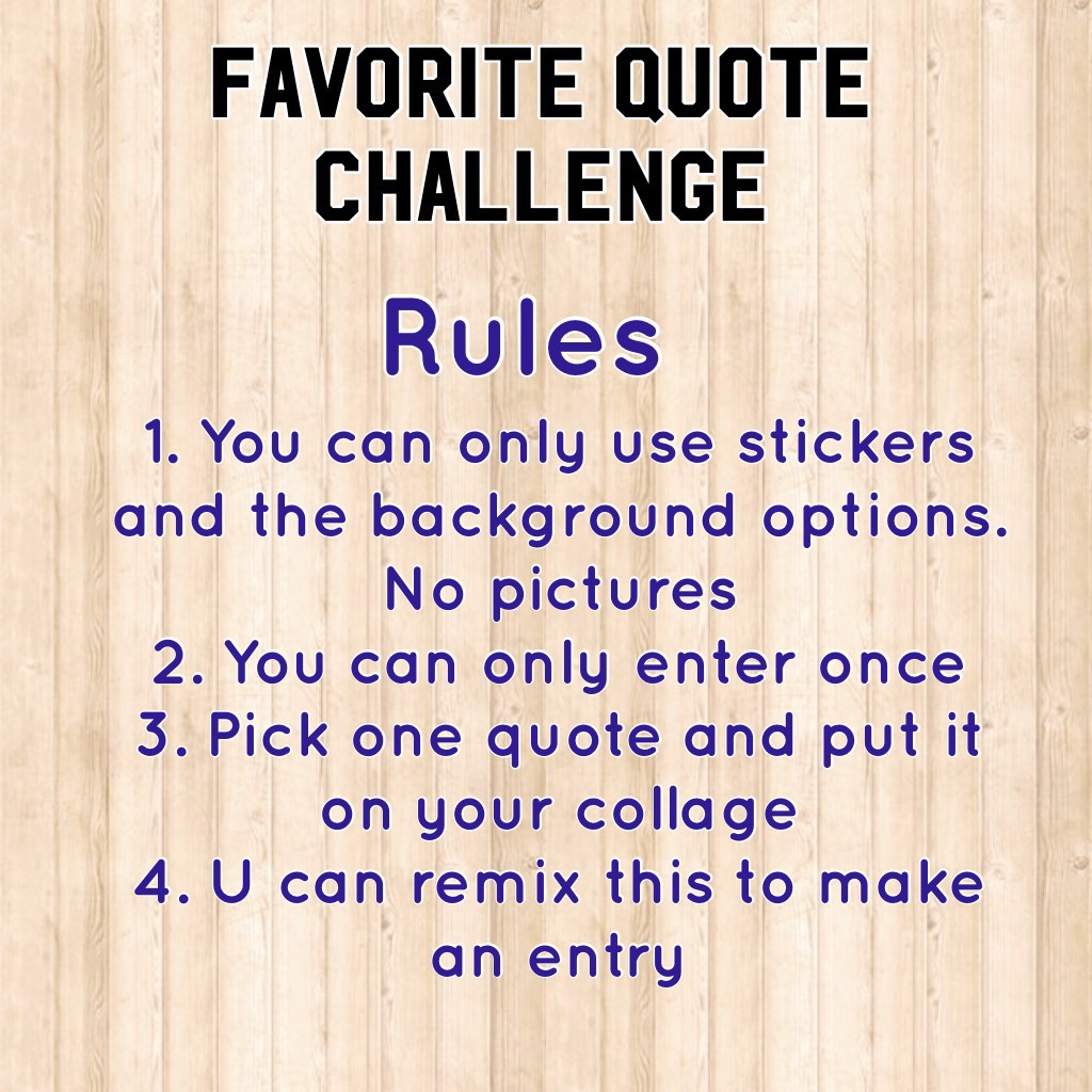 Pls enter the challenge 
Due when I have 20 entries
