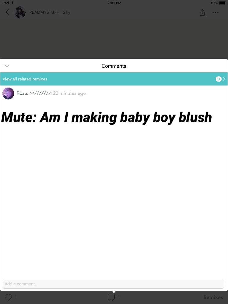 Mute: Am I making baby boy blush