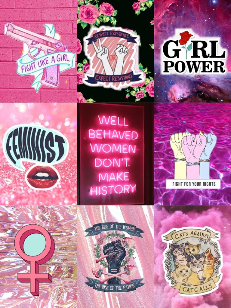 Hey haven’t posted in months I know, but don’t expect me to be active again sorry, just like this feminist collage I made. 😪