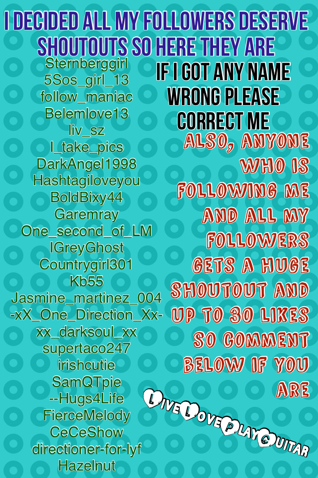 Follow attack!!!😜😜
I spelled one of the account names wrong so I just fixed it and reposted this
