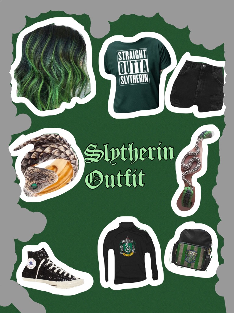 Slytherin Outfit cuz I felt like it 💚🖤💚