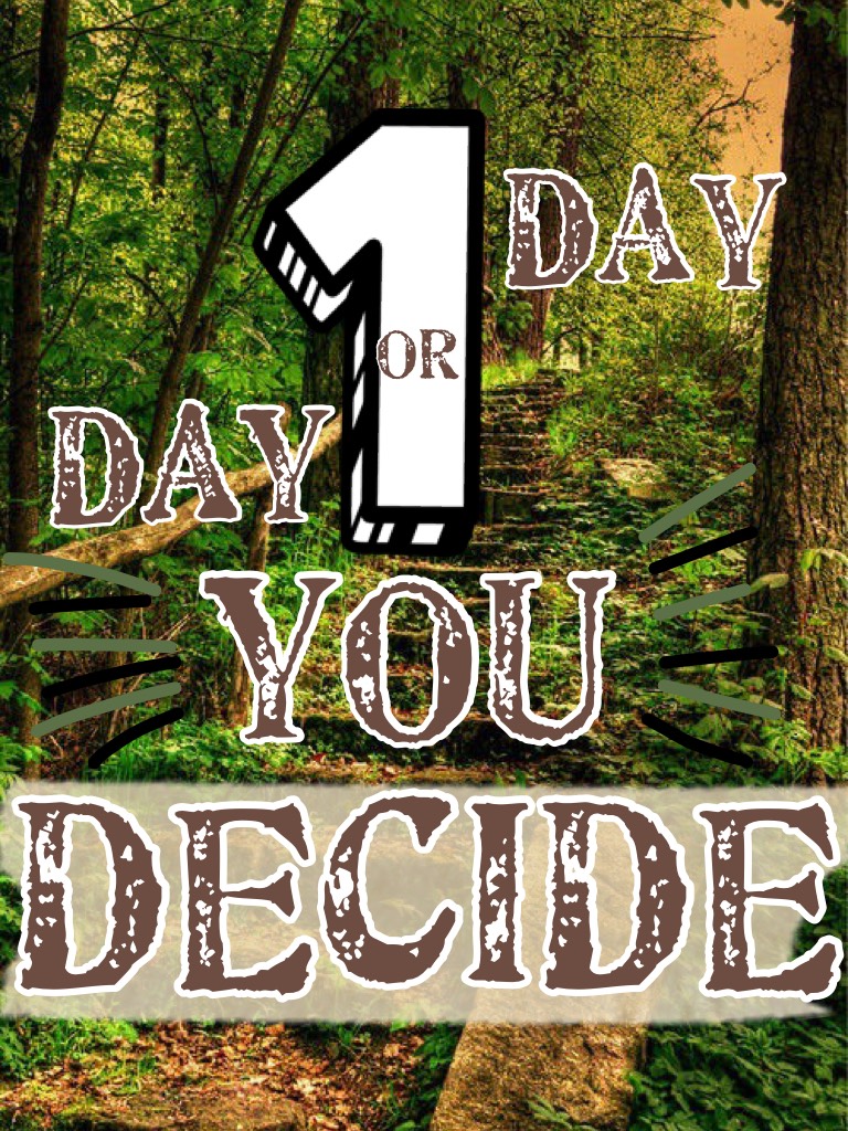 1 Day OR Day 1. You decide. ~TAP~
I hope you like this! Also...comment what you think this means!!