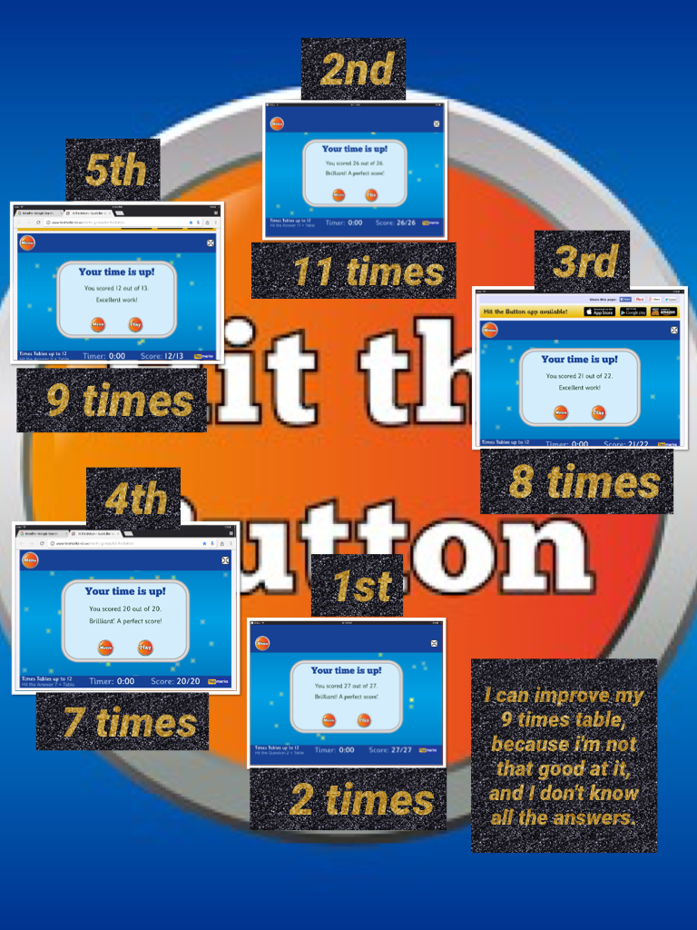 Hit the button times table11🌟⭐️💫✨⚡️