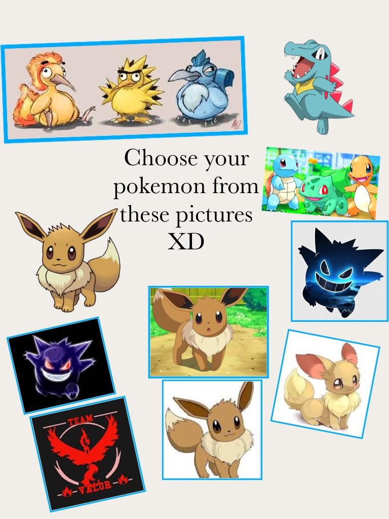 Choose your pokemon from these pictures XD