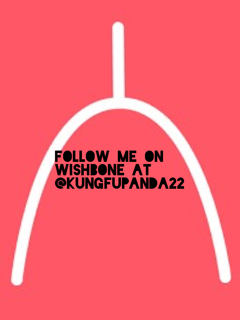 Follow me on Wishbone at @kungfupanda22