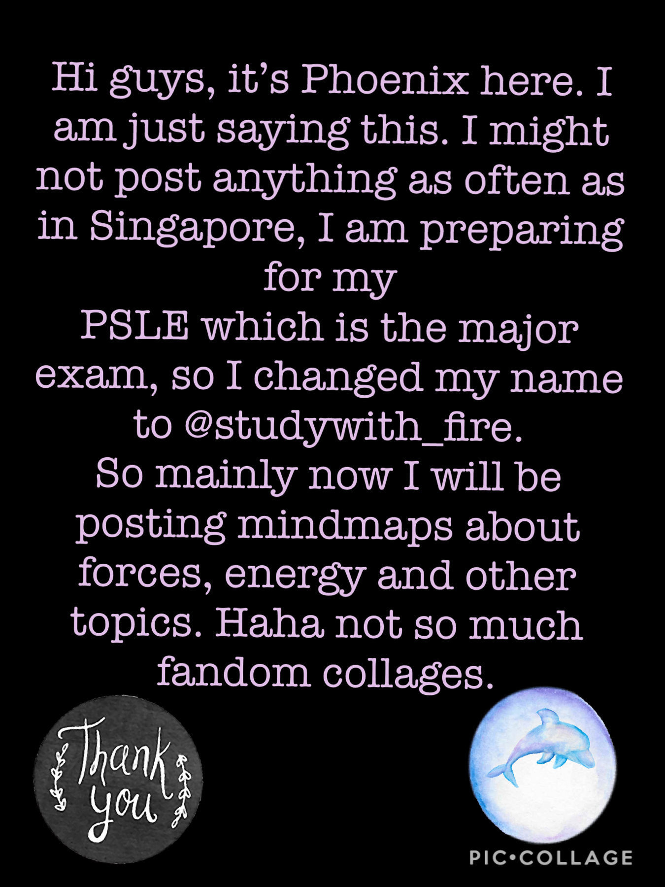 I am going for a break to study! Look out for study collages.. mindmaps and more!
