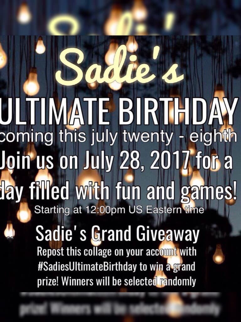 #SadiesUltimateBirthday!!!!
Hey! This was for the giveaway! I know I am not posting many collages, but I'm trying!