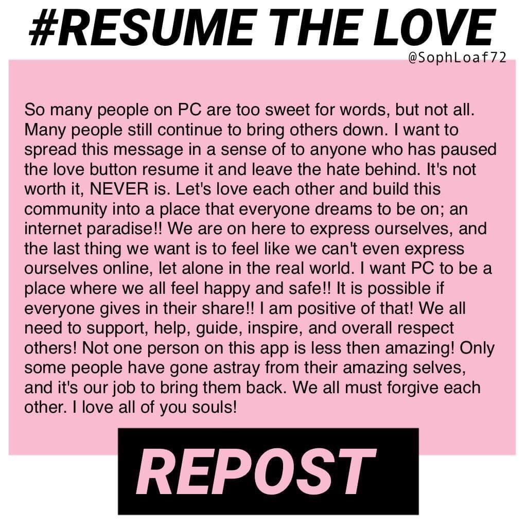 FOLLOW MY NEWEST ACCOUNT @PROJECT_RESUME //HELP ME RESUME THE LOVE IN THE PC COMMUNITY!!
