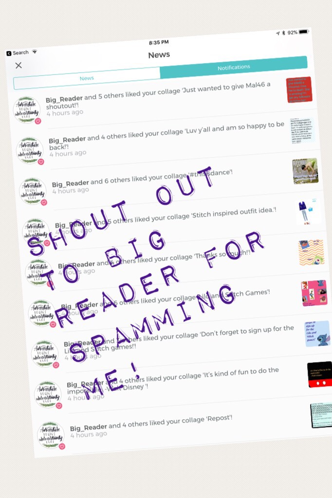 Shout out to big reader for spamming me!