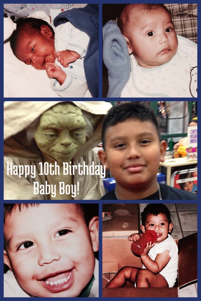 10 years ago we were blessed with a very healthy baby boy. As you said once...God chose you to be a part of our family. Dad and I love you so much and are extremely proud of you.  We love you and have a blessed birthday.  ~ Love you lots Dad and Mom