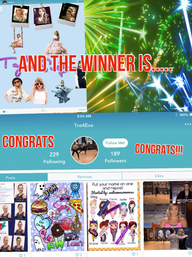 Congrats!!! Your collage won!! #TAYLOR SWIFT