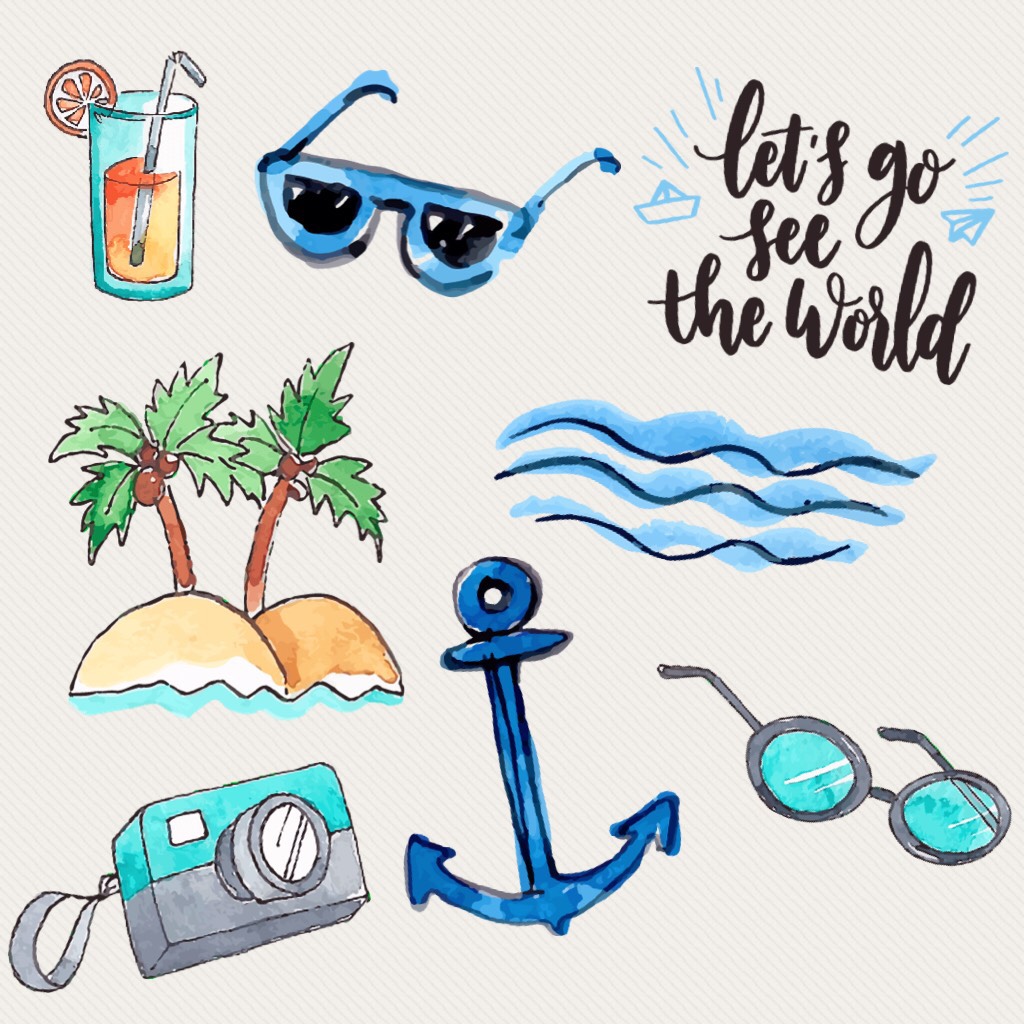 Summer & travel collage ☀️🕶 🌴 🌊 