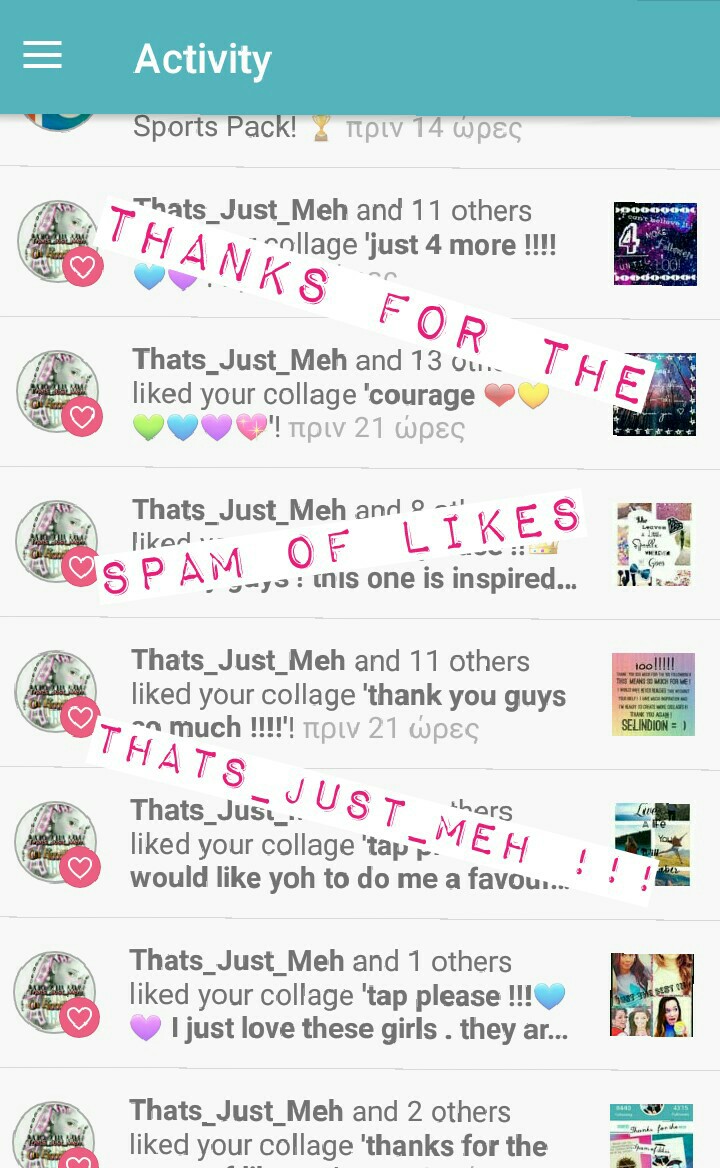 thanks for the spam of likes !!!