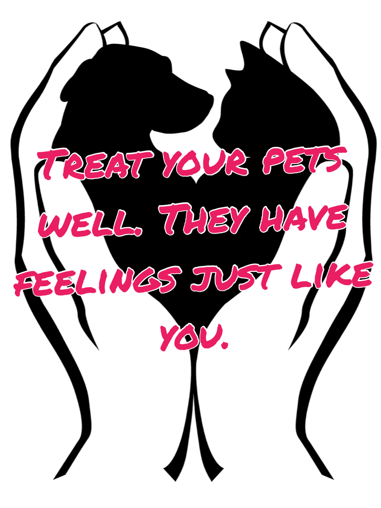 Treat your pets well. They have feelings just like you.