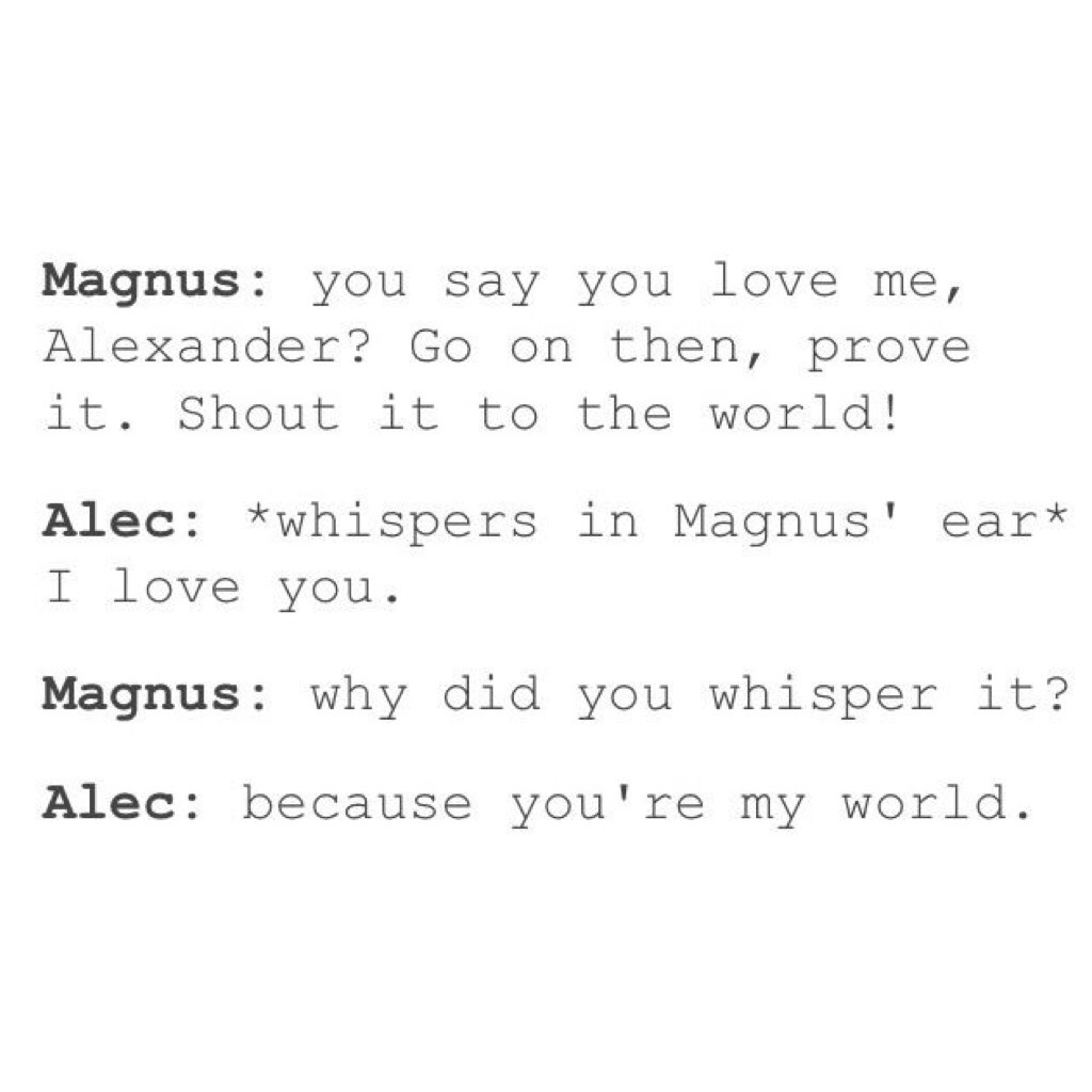 tHIS IS TOO CUTE OH MY GOD why is everything malec related pure gold 


love-sapphireswirl 