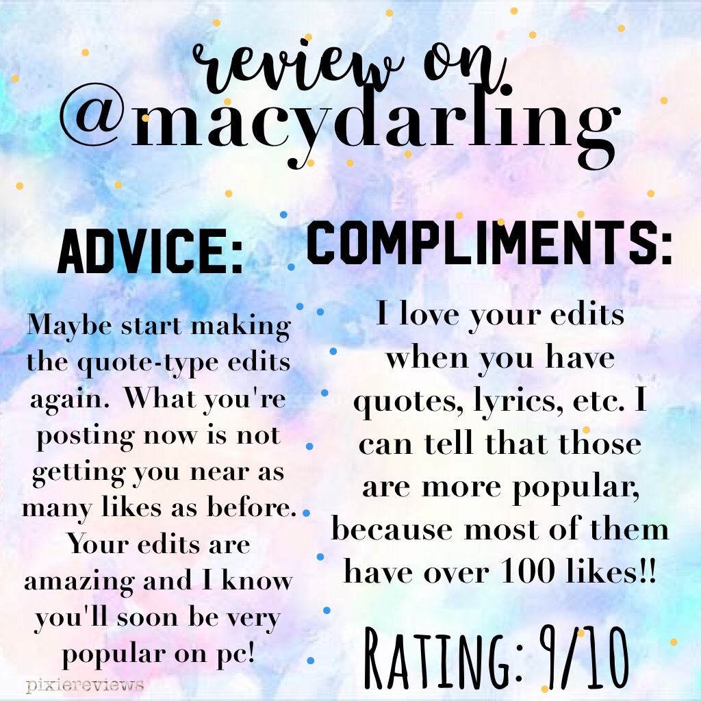 @macydarling // check second post for how to get a review!✨