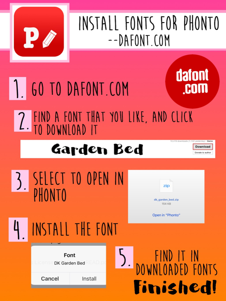 💗🌸How to install fonts for Phonto using Dafont.com. You don't have to use only Dafont.com, there are other websites like 1001fonts.com with other different fonts. 💕💕