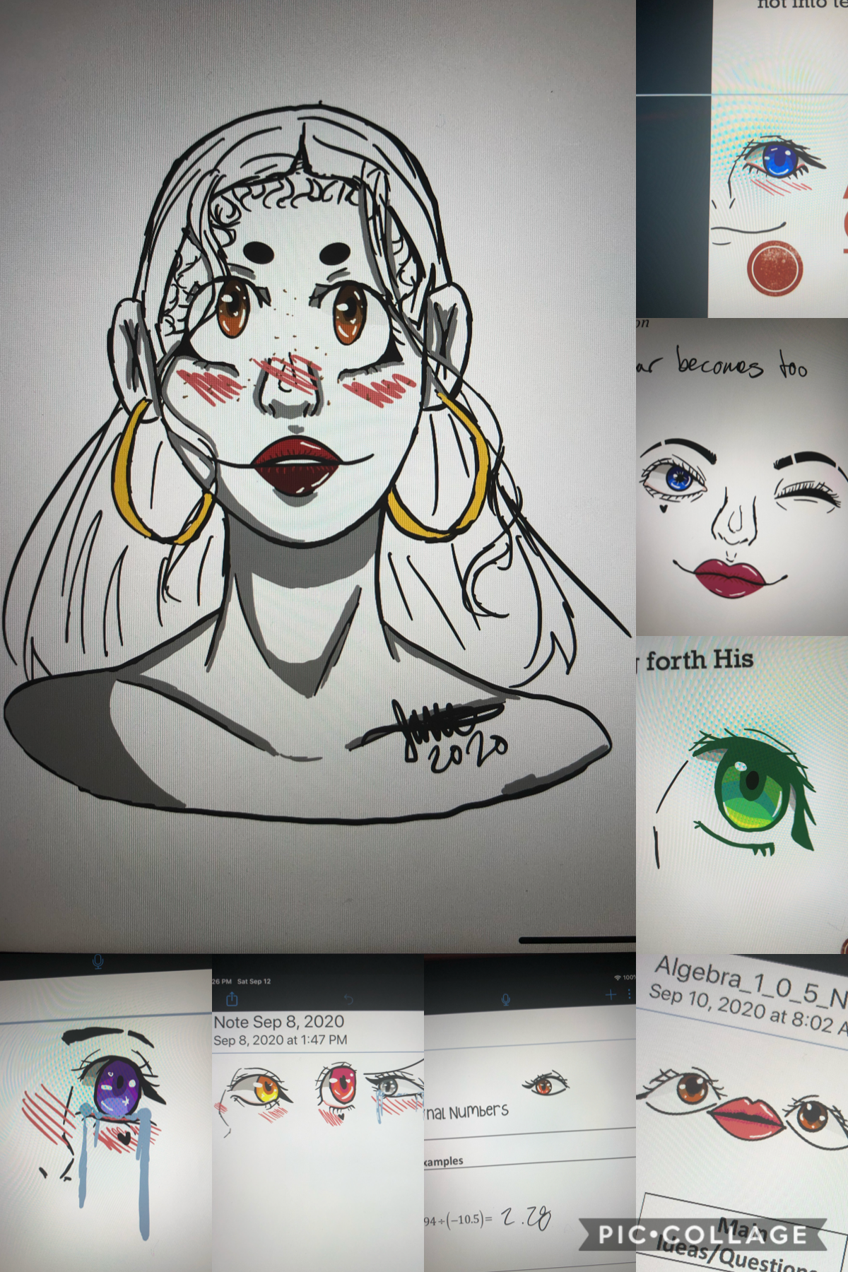 Some ✨gross✨ sketches I did in notability during school 