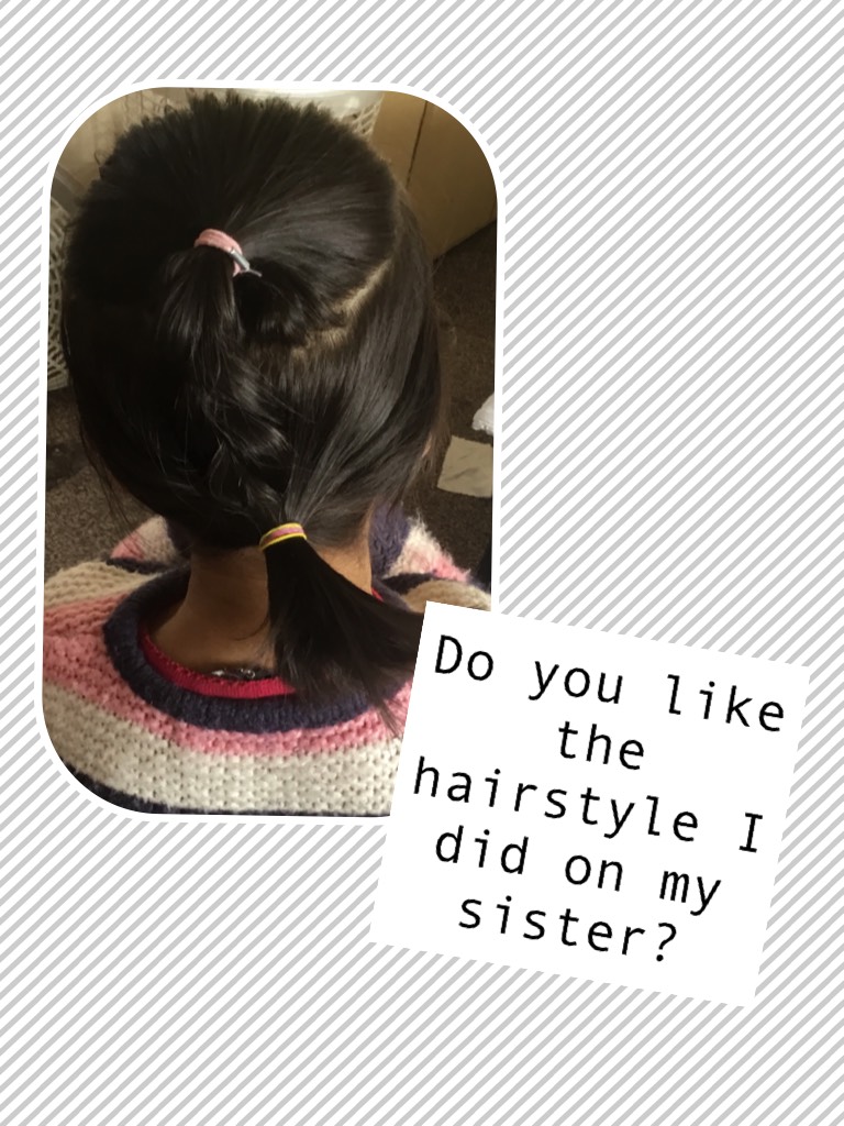 Do you like the hairstyle I did on my sister?