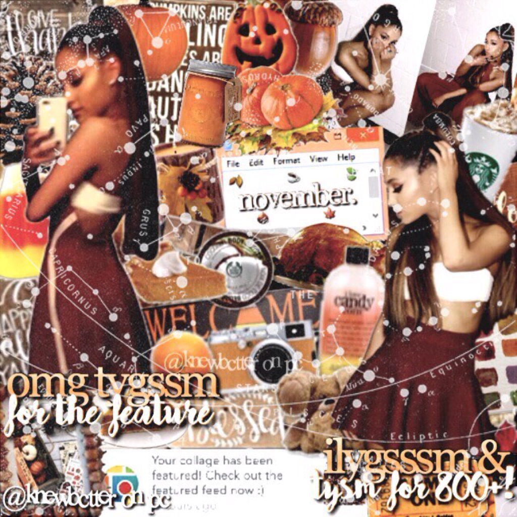 hiii this edit is dedicated to u guys bc ONDHXMKSOA YALL I WAS FEATURED AHHH 😂☕️ seriously tho I really really like this edit lol 🍁 btw arianas costumes were gooold 🌰🍃