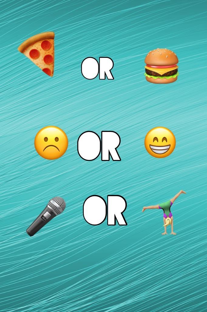 ❄️Tap Here❄️
Pizza or hamburger 
Are you more negative or positive. Sing or dance 