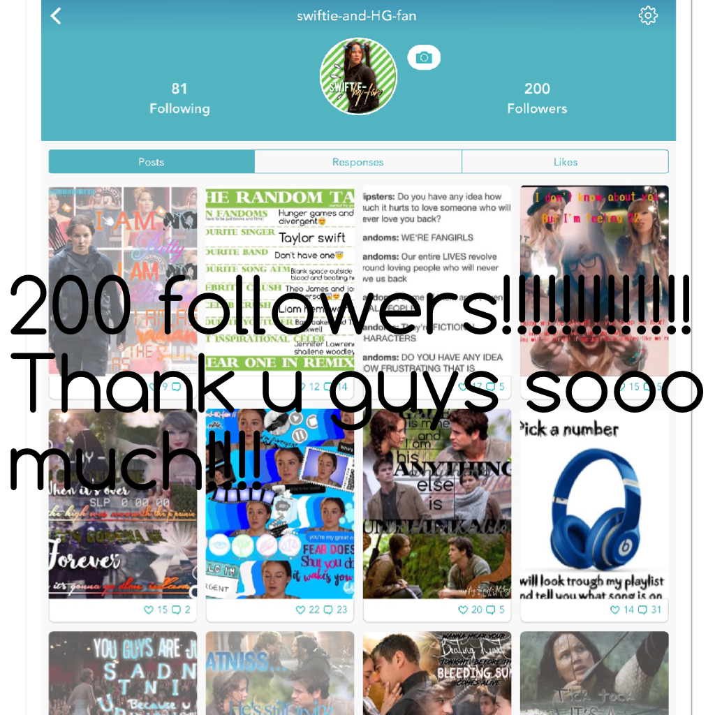 200 followers!!!!!!!!!!!!!
Thank u guys sooo much!!!!
I'm speechless😂😇