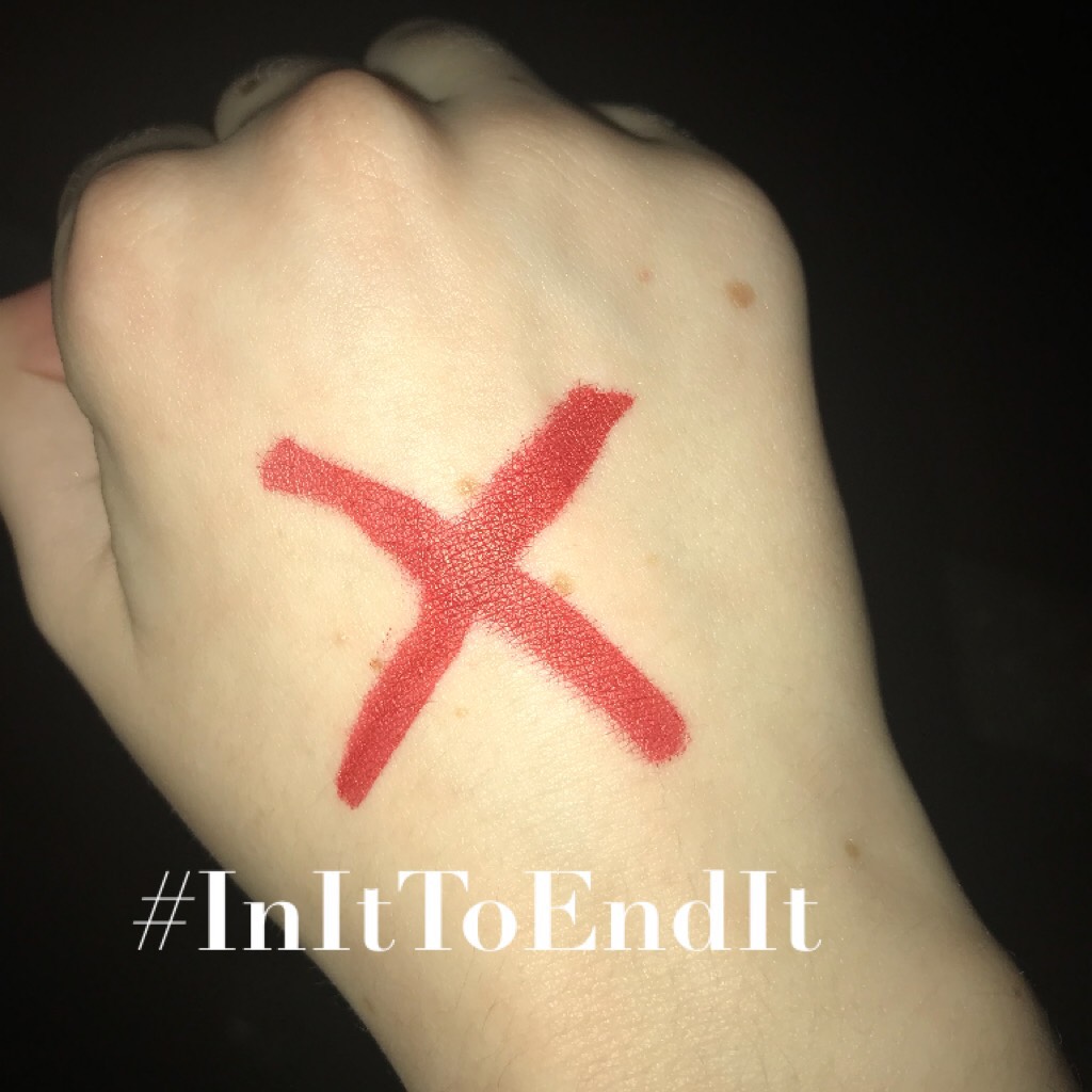 write a red X on your hand tomorrow to support the End It movement to stop human trafficking. #InItToEndIt 