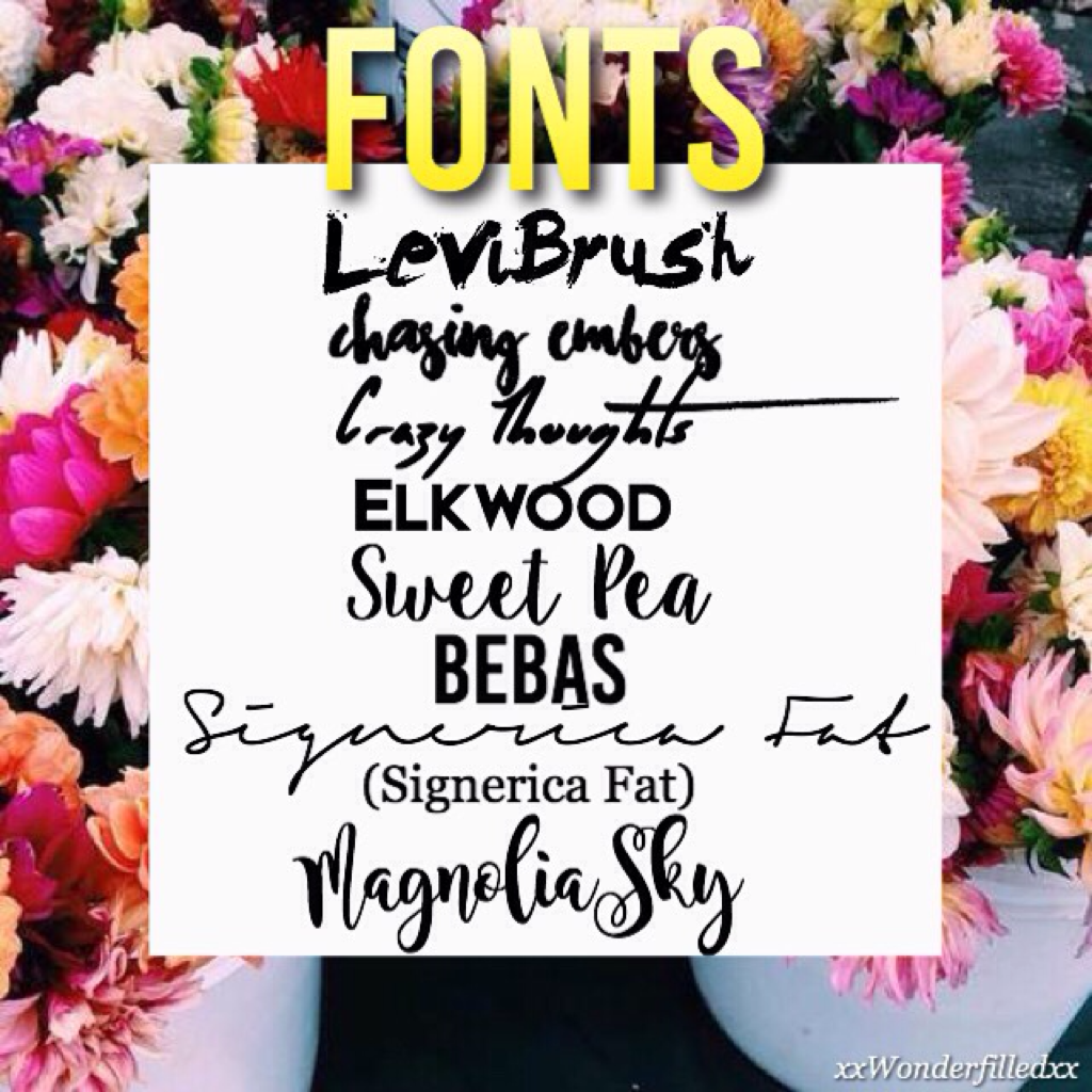 🌸Click Here🌸
Hey guys! It's fashionlover2004! Here are some fonts you can use! You can download them on dafont.com I super excited to be on this account! 💖💖💖💖