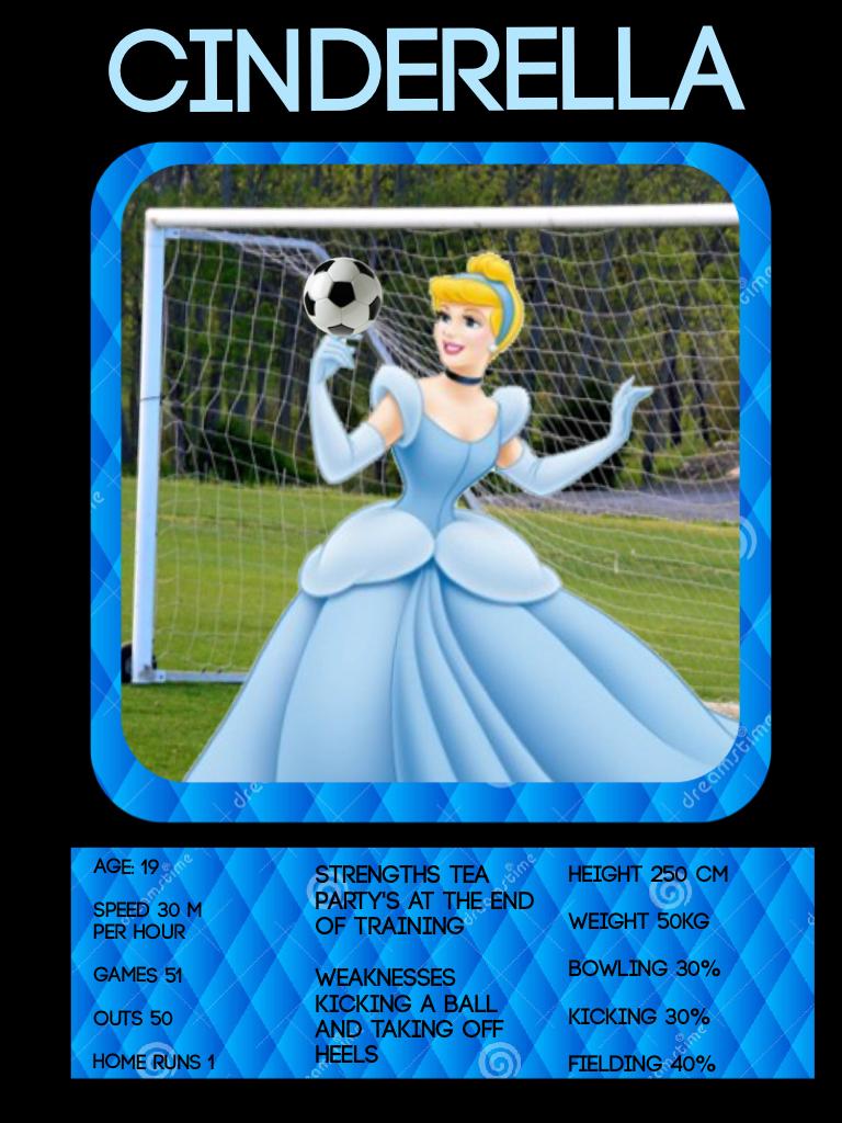 Cinderella soccer player card created by Cathleen creations