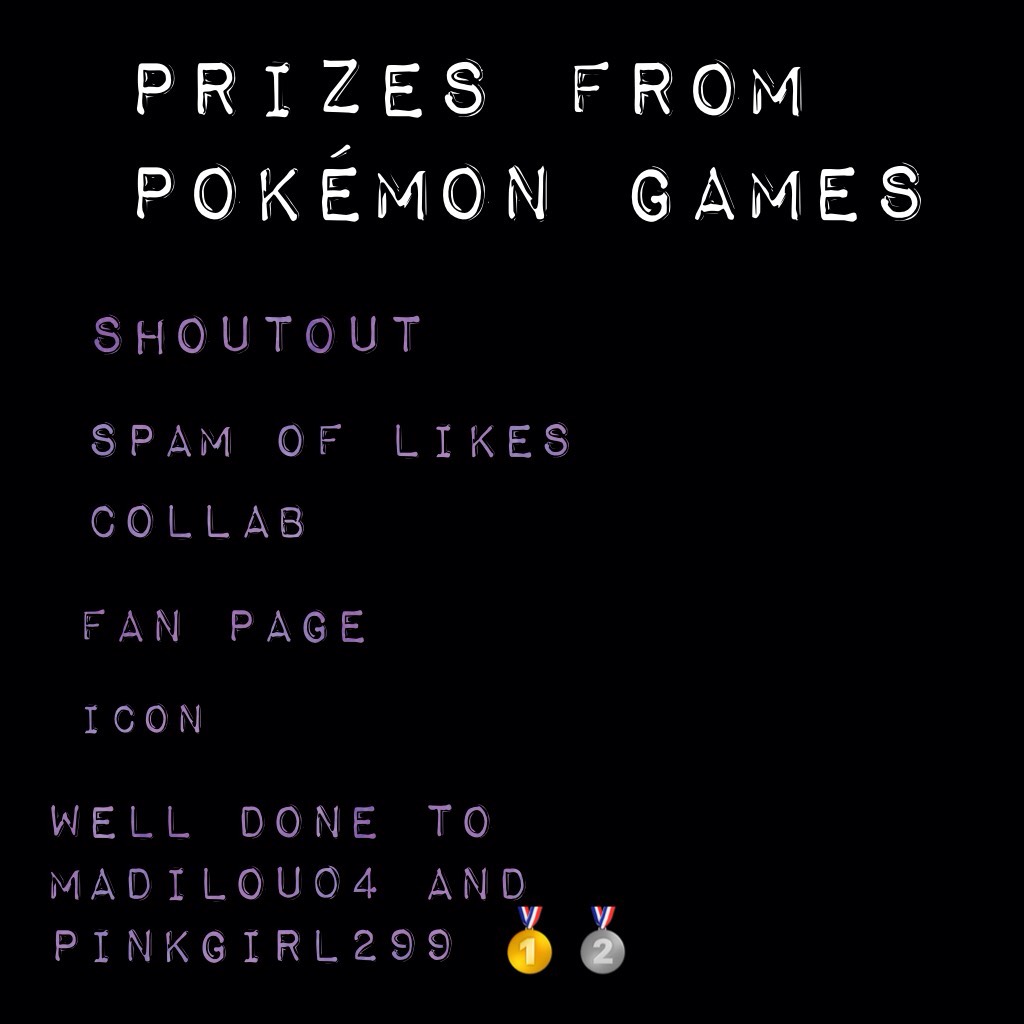 Prizes from Pokémon games