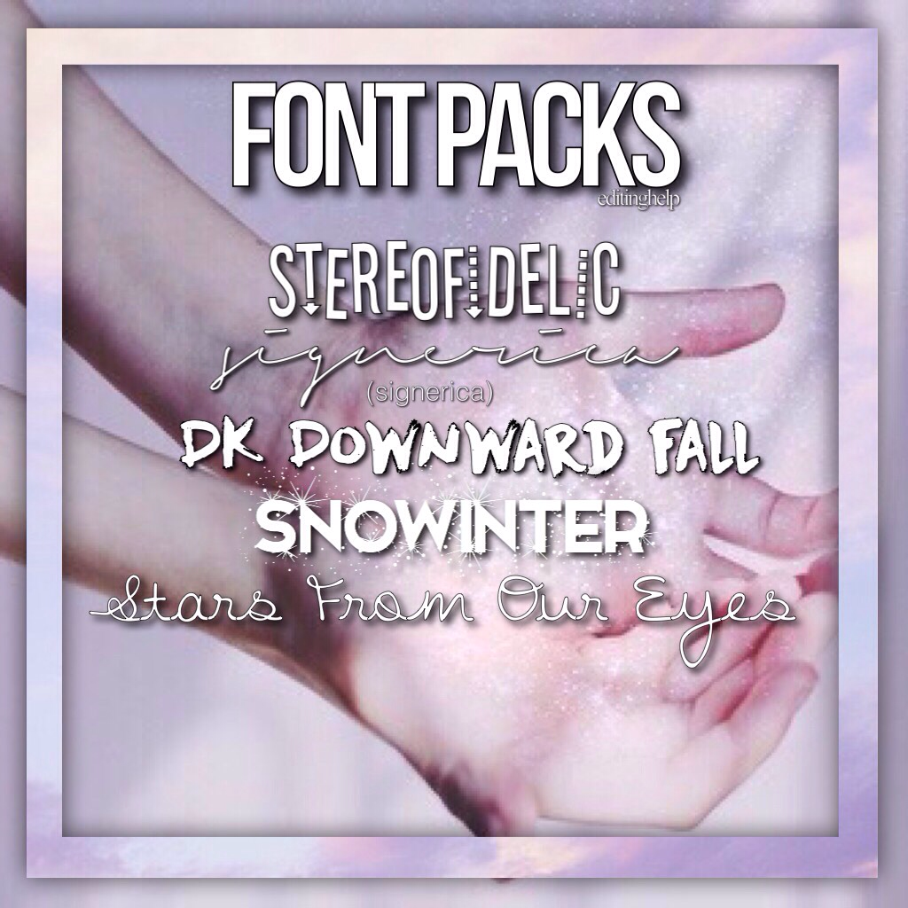 this row will be font packs! at the end of the row I'll show you guys how to download these if you didn't know already