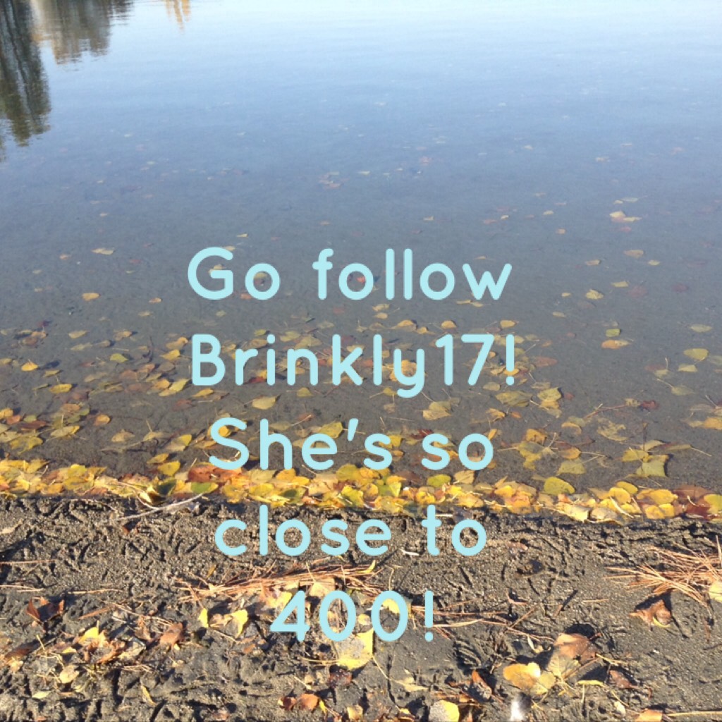 Go follow Brinkly17! She's so sweet and nice and she deserves it!😊