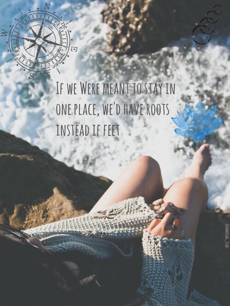 If we Were meant to stay in one place, we'd have roots instead if feet