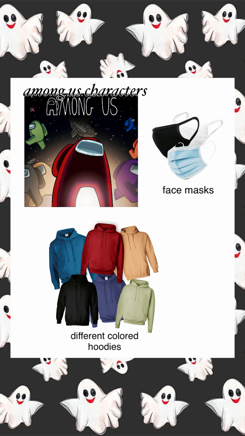 🔪 AMONG US 🔪
This hit game provides a fun and easy large group costume. Grab a hoodie, face mask, and discover the imposter!