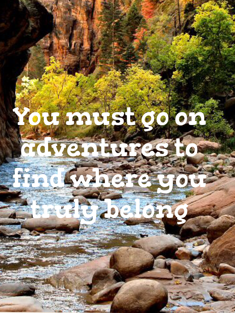 You must go on adventures to find where you truly belong 