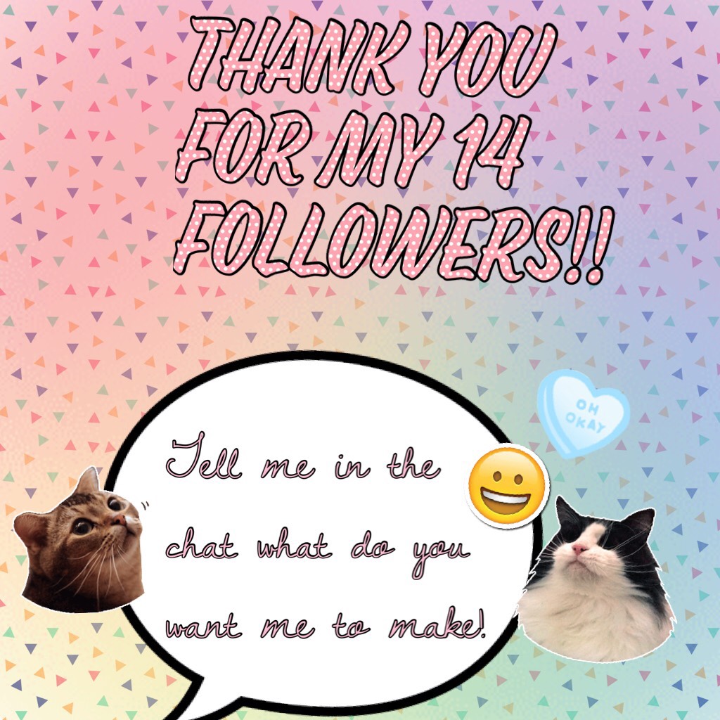 Thank you for my 14 followers!!

