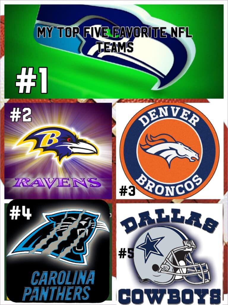 My top five favorite NFL teams!👌