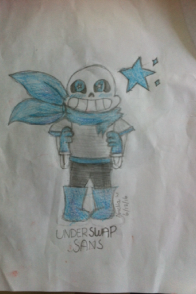 under swap sans is adorable so I decided I would draw him....lol 💙💀