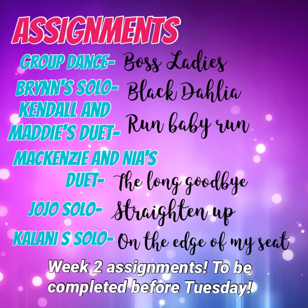 Week 2 Assignments💜👑🙌🏼
